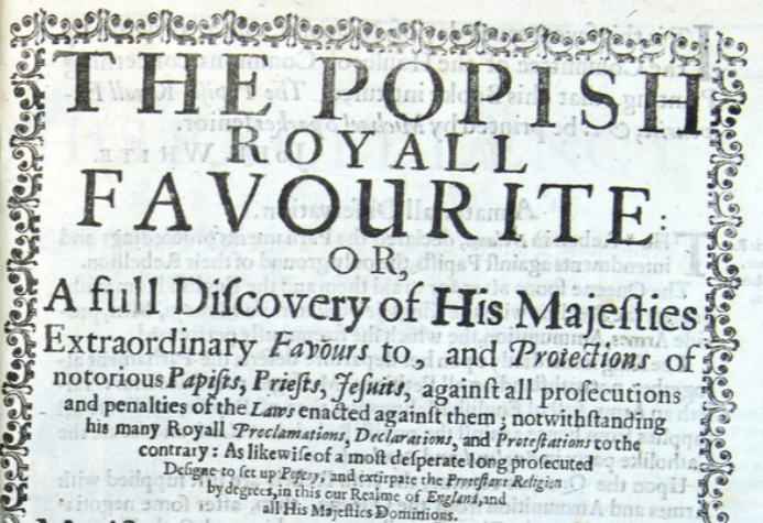 Page de titre de The Popish Royall Fafourite, 1643