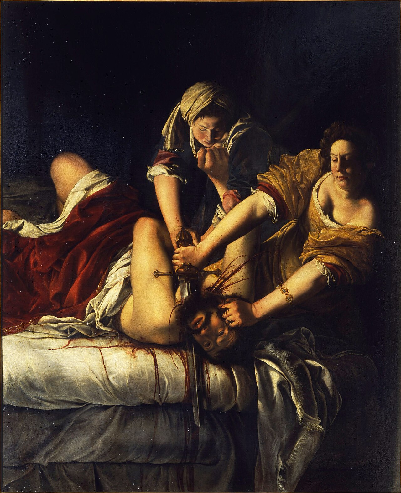 Artemisia Gentileschi, Judith décapitant Holopherne (1614-1620). Huile sur toile, musée des Offices, Florence.