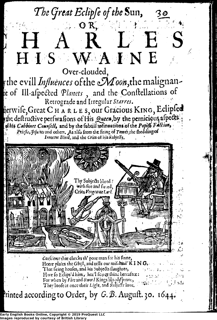 The Great Eclipse of the Sun, 1644. Frontispice